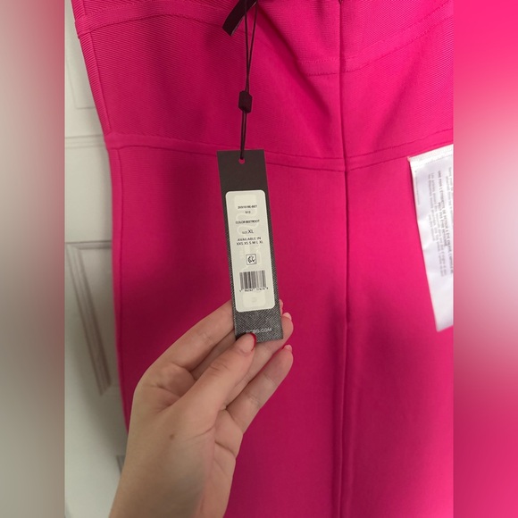 BCBG Elegant Pink bodycon Dress NWT size XL - Picture 6 of 8